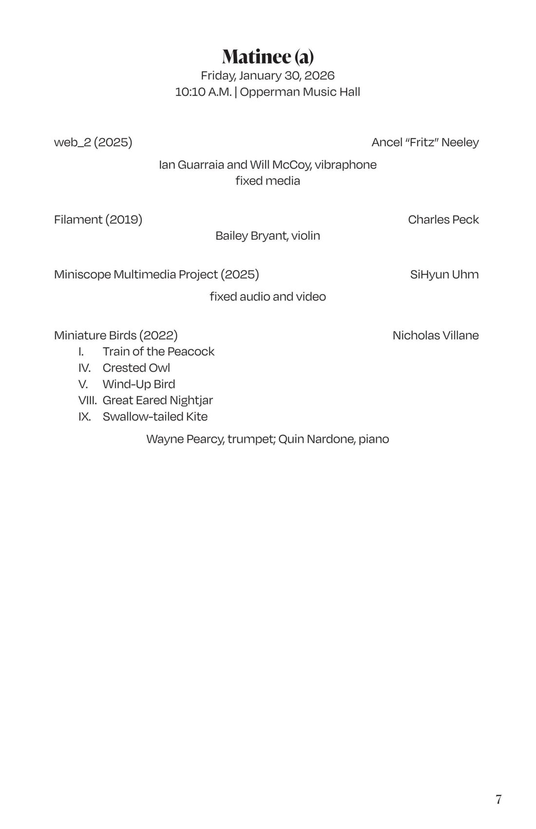 FSU Festival of New Music 2026: Miniscope Multimedia Project